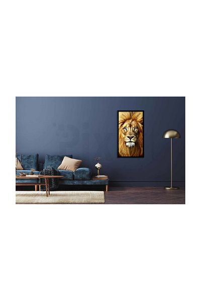pixartsanat Lion with Noble Posture Pixart Art Diamond Mosic Painting Daimond Türkiye 35*63