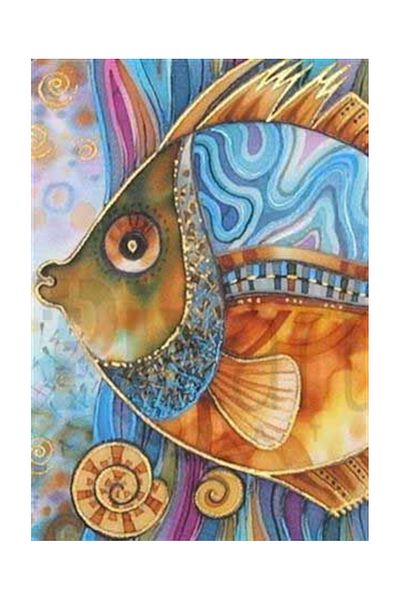 pixartsanat Gold Decorated Fish Pixart Art Diamond Mosaic Painting Diamond Türkiye 43*59