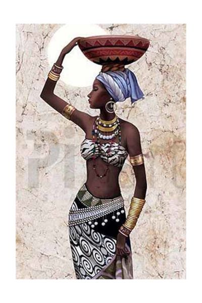 pixartsanat African Woman Pixart Art Diamond Mosaic Painting Diamond Turkey 30*60
