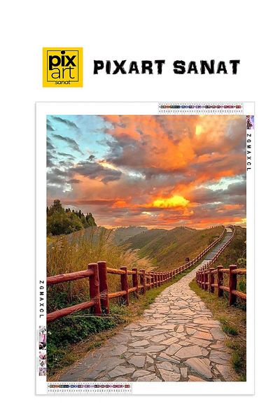 pixartsanat Mountain Road 30x40 PixArt Art Diamond Mosaic Painting Diamond Turkey