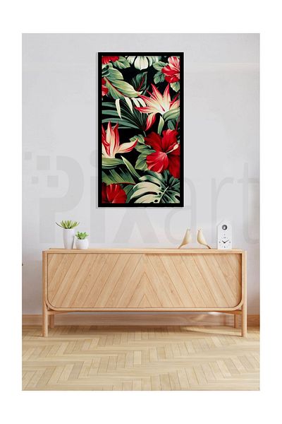 pixartsanat Hawaiian Flower Pattern Pixart Art Diamond Mosaic Diamond Turkey 40*60