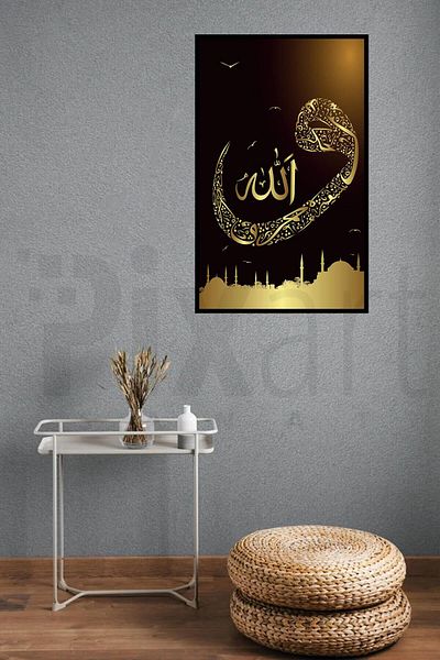 pixartsanat Gold-coloured vav lettering 40x65 PixArt Art Diamond Mosaic Painting Diamond Turkey