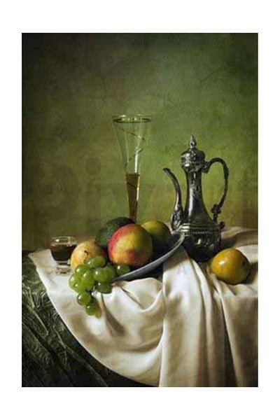 pixartsanat Silver Set And Fruits PixArt Art Diamond Mosaic Painting Diamond Türkiye 36*53
