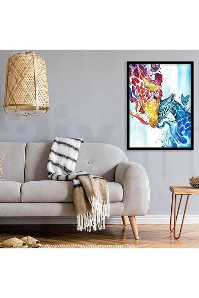 pixartsanat Giraffe 30*40cm Pixart Art Diamond Mosaic Painting Diamond Turkey