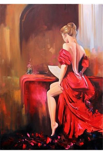 pixartsanat Red Oil Paint Pixart Art Diamond Mosaic Painting Diamond Türkiye 56*79