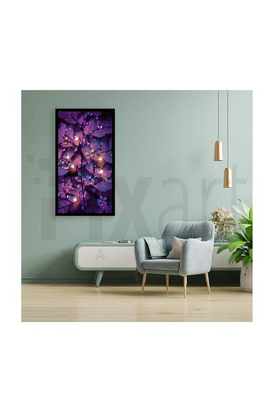 pixartsanat Purple Leaf Pattern Pixart Art Diamond Mosaic Painting Diamond Türkiye 40*60