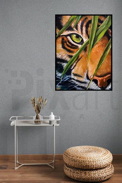 pixartsanat 30 X 40 Cm, Tiger in the Forest Pixart Art Diamond Mosaic Painting Diamond Turkey