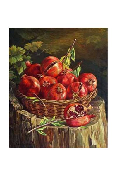 pixartsanat Pomegranates in the Basket Pixart Art Diamond Mosaic Painting Diamond Turkey 41*46