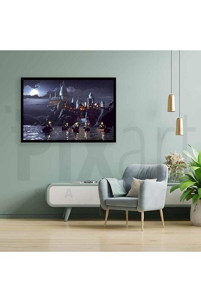 pixartsanat Moon Lake Boat 28*40 PixArt Art Diamond Mosaic Painting Diamond Turkey