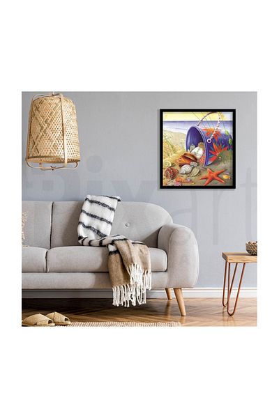 pixartsanat Seashells in the Bucket Pixart Art Diamond Mosaic Painting Diamond Turkey 48*51