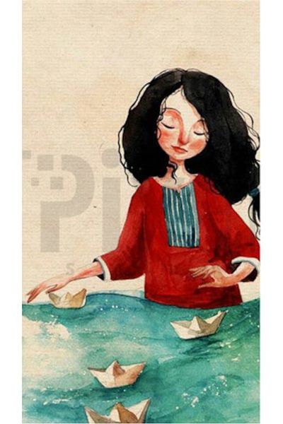 pixartsanat Woman Walking From Paper Ships Pixart Art Diamond Mosaic Painting Diamond Turkey 37*69