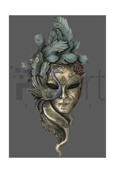 pixartsanat Kadın Maske Pixart Sanat Elmas Mozaik Tablo Diamond Türkiye 51*74