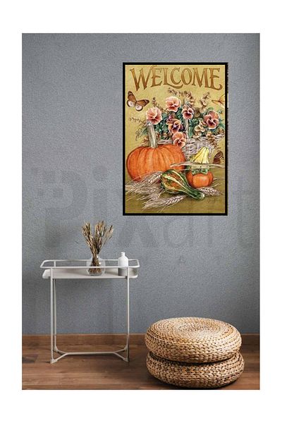 pixartsanat Pumpkins And Flowers Pixart Art Diamond Mosaic Painting Diamond Turkey 33*51