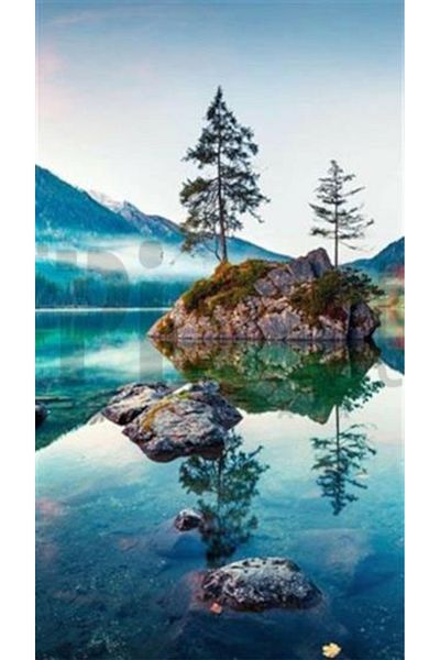 pixartsanat Rock on the Lake Pixart Art Diamond Mosaic Painting Diamond Turkey 43*79