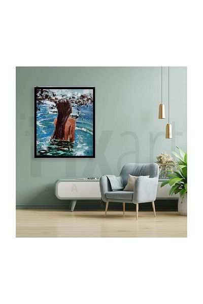 pixartsanat Pixart Art Diamond Mosaic Painting Diamond Turkey in Blue Colors 51*61