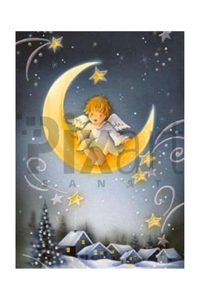 pixartsanat Angel above the Moon Pixart Art Diamond Mosaic Painting Diamond Turkey 51*71