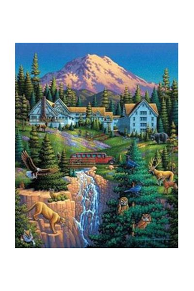 pixartsanat Peaceful Village in Nature Pixart Art 58*74