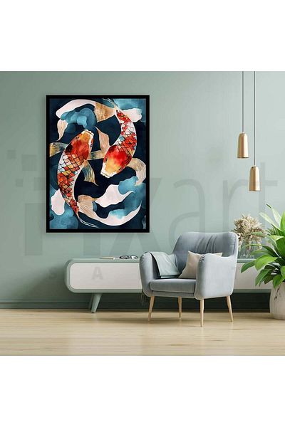 pixartsanat Carp Fish 30*40cm Pixart Art Diamond Mosaic Painting Diamond Türkiye