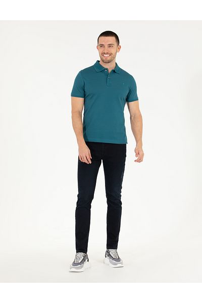 Pierre Cardin Μπλουζάκι Polo Neck Green Slim Fit Mercerized - 50262665-VR055