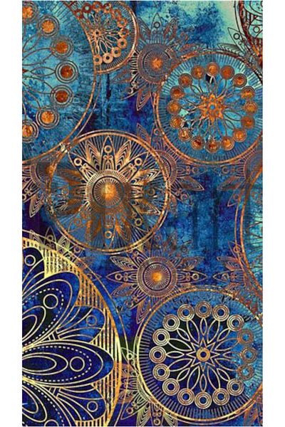 pixartsanat Blue and Gold Patterns Pixart Art Diamond Mosaic Painting Diamond Türkiye 40*60