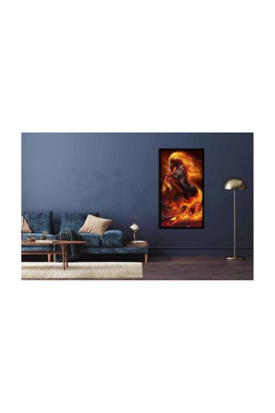 pixartsanat Horse That Exists from Fire PixArt Art Diamond Mosaic Painting Daimond Turkey 32*56
