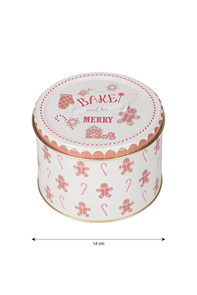 LC Waikiki Light Brown Printed Metal Storage Container 14 cm