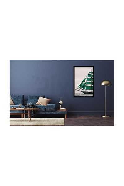 pixartsanat Green Sailboat Pixart Art Diamond Mosaic Painting Diamond Turkey 41*61