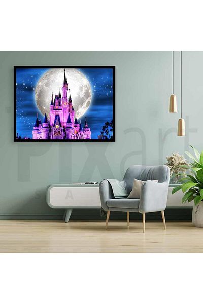pixartsanat Anime Castle, 40x30 PixArt Art Diamond Mosaic Painting Diamond Turkey