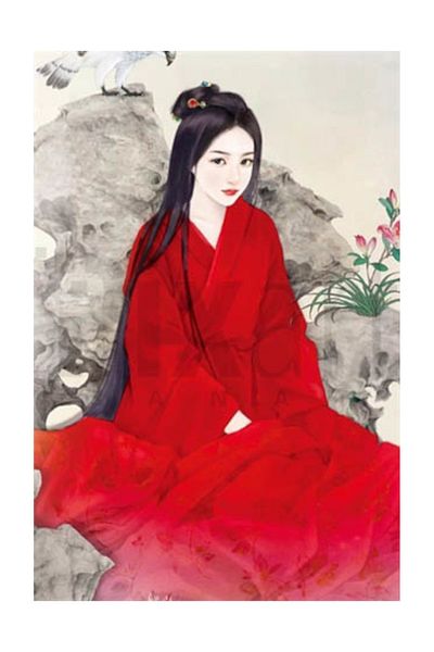 pixartsanat Japanese Woman in Red Dress Pixart Art Diamond Mosaic Painting Diamond Turkey 40*60
