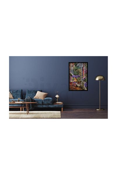 pixartsanat Purple Floral Street Pixart Art Diamond Mosaic Painting Diamond Türkiye 36*51