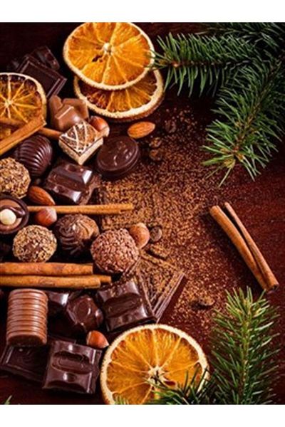 pixartsanat Orange And Chocolate Pieces Pixart Art Diamond Mosaic Painting Diamond Türkiye 38*51