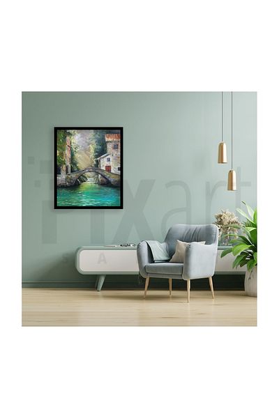 pixartsanat Stone Houses And Bridge Pixart Art Diamond Mosaic Painting Diamond Türkiye 64*76