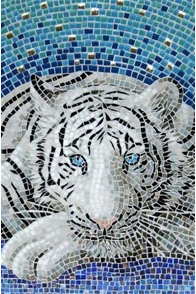 pixartsanat Mosaic Blue Eyed Tiger Pixart Art Diamond Mosaic Painting Daimond Türkiye 53*78