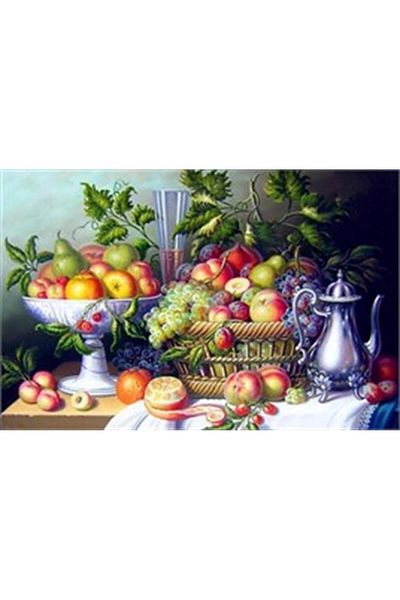 pixartsanat Fruits in Bowl and Basket Pixart Art Diamond Mosaic Painting Diamond Türkiye 70*45