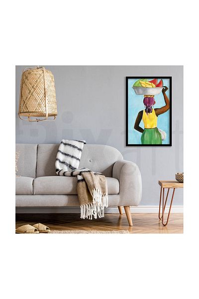 pixartsanat Woman Carrying Fruit Pixart Art Diamond Mosaic Painting Diamond Turkey 40*60