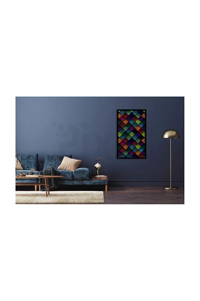 pixartsanat Colorful Square Pattern Pixart Art Diamond Mosaic Painting Diamond Türkiye 41*53