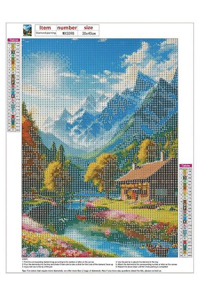 pixartsanat Pixart Art Diamond Mosaic Diamond Landscape - 30X40 Turkey