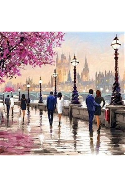 pixartsanat Walking in the Rain Pixart Art Diamond Mosaic Painting Diamond Türkiye 51*51
