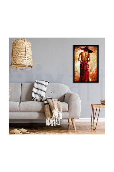 pixartsanat Woman in Red Dress Pixart Art Diamond Mosaic Painting Diamond Turkey 37*69