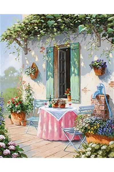 pixartsanat Cute Balcony Pixart Art Diamond Mosaic Painting Diamond Turkey 45*67