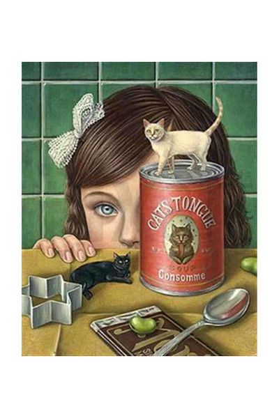 pixartsanat Miniature Cats in the Kitchen PixArt Art Diamond Mosaic Painting Daimond Turkey 43*53
