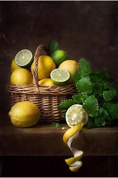 pixartsanat Lemon Basket PixArt Art Diamond Mosaic Painting Diamond Turkey 33*51