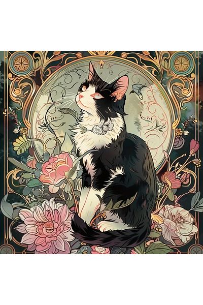 pixartsanat Cute Cat Design 40X40 Pixart Art Diamond Mosaic Painting Diamond Turkey