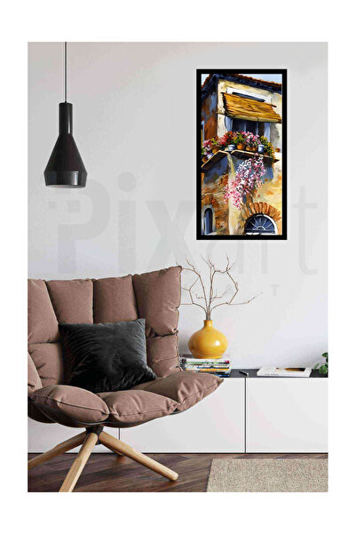 pixartsanat Çiçekli Pencere Pixart Sanat Elmas Mozaik Tablo Diamond Türkiye 37*69