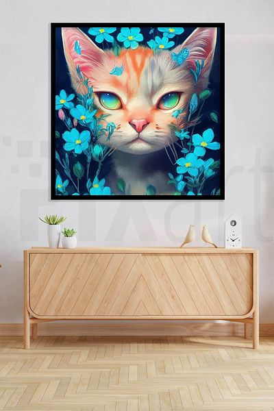 pixartsanat Kitten 30*30cm Pixart Art Diamond Mosaic Painting Diamond Turkey