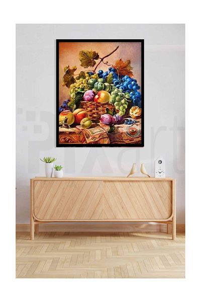 pixartsanat Summer Fruits in the Basket Pixart Art Diamond Mosaic Painting Diamond Turkey 46*56