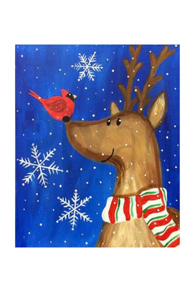 pixartsanat New Year's Deer And Bird Pixart Art Diamond Mosaic Painting Diamond Turkey 40*50