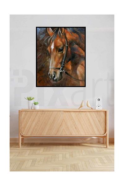 pixartsanat Brown Horse Pixart Art Diamond Mosic Painting Daimond Turkey 47*52