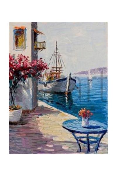 pixartsanat Lonely House on the Shore Pixart Art Diamond Mosaic Painting Diamond Turkey 41*56