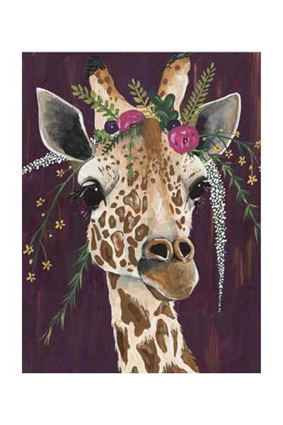 pixartsanat Floral Giraffe Pixart Art Diamond Mosaic Painting Diamond Turkey 40*50